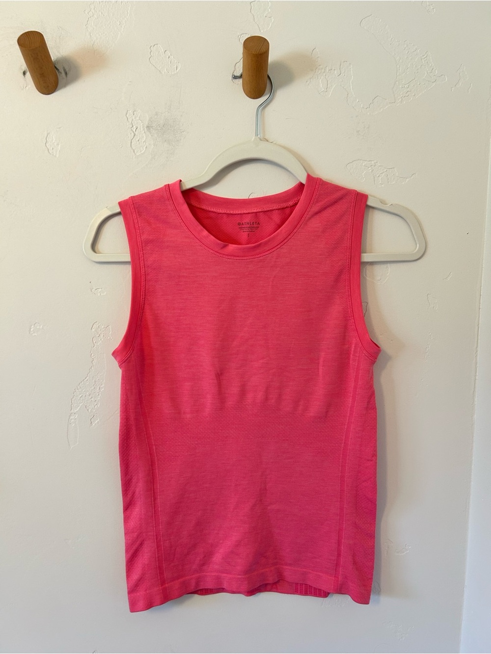 Athleta Pink High-Neck Momentum Tank Top Sz Small Seamless Mesh Activewear Run